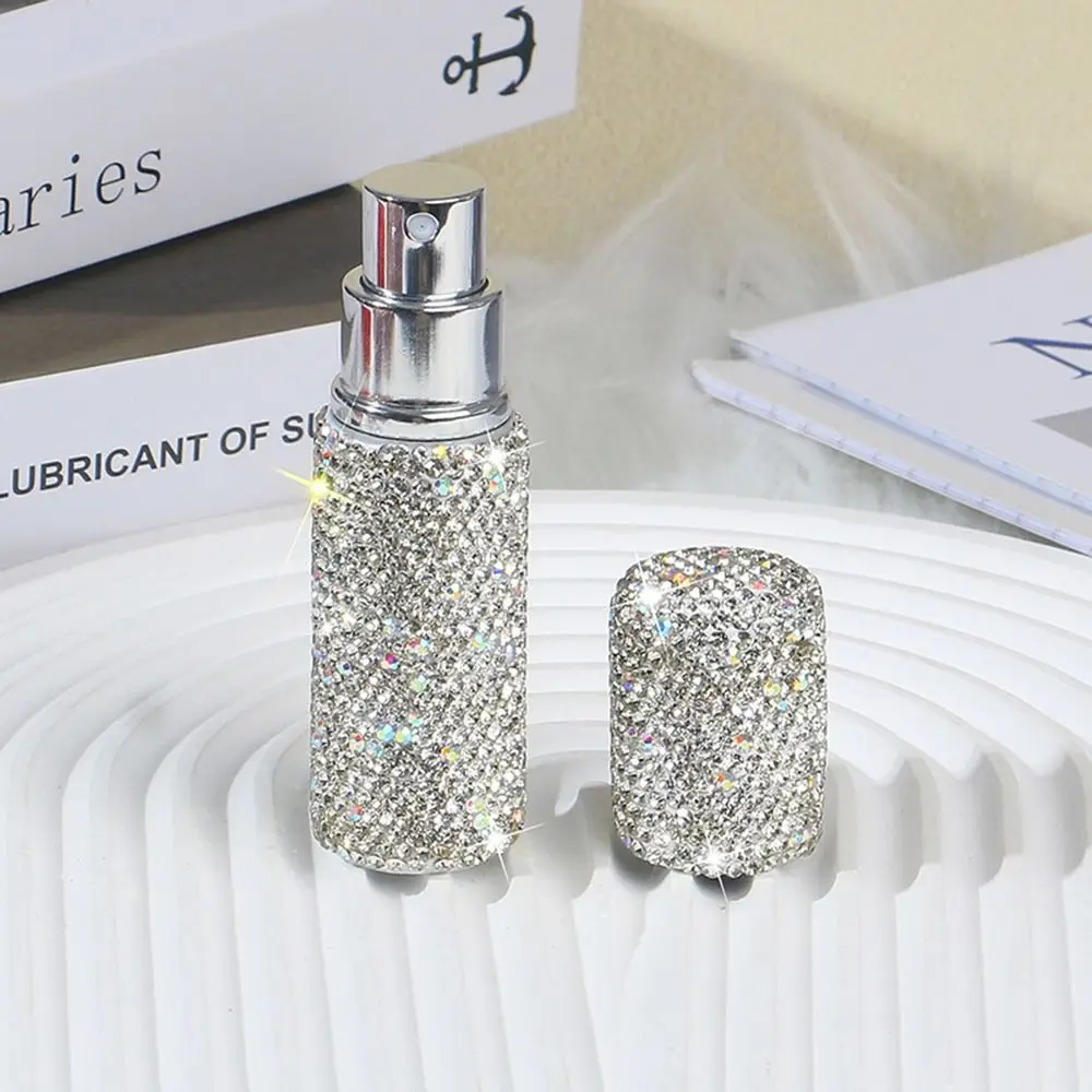 5ml 10ml Portable Perfume Spray Bottle Rhinestone Inlaid Refillable Leakproof Travel Mini Cosmetics Sub Bottle Container Wholesa