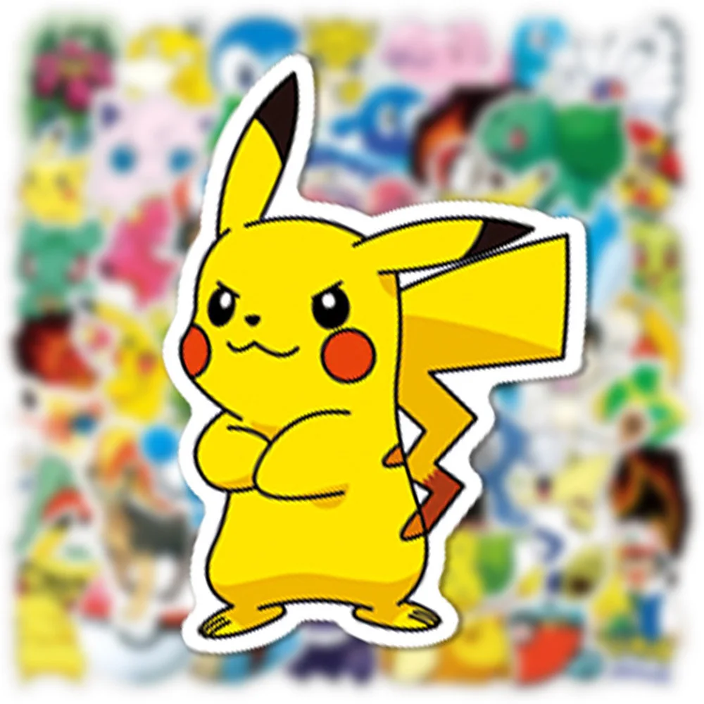 10/30/50/100pcs Pikachu Psyduck Anime Pokemon Stickers Cute Cartoon Sticker Decoration Scrapbook Phone Luggage Waterproof Decals