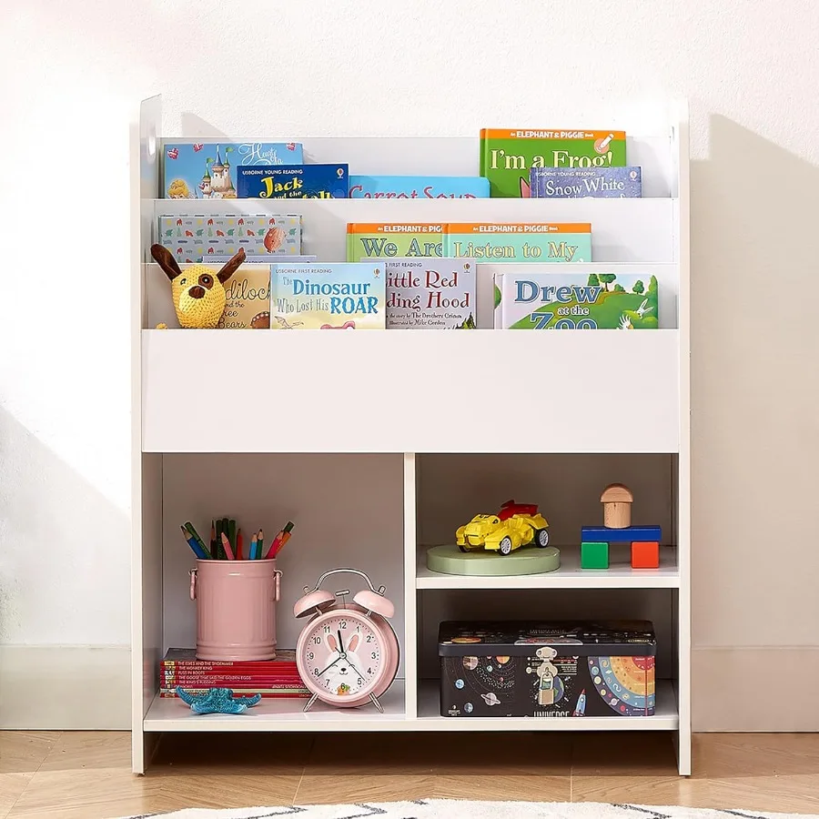 

Книжный органайзер — деревянная книжная полка с 3-уровневым дисплеем и 2-уровневыми отделениями для хранения. Легко доступна книжный шкаф для малышей для Pl.