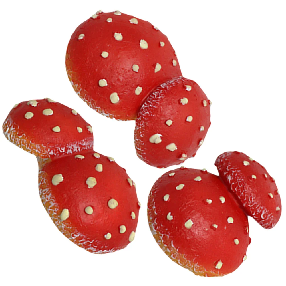 

3Pcs Miniature Resin Mushroom Ornaments Realistic Micro Landscape Decoration Garden Bonsai Moss Figurines Fairy Garden Decor