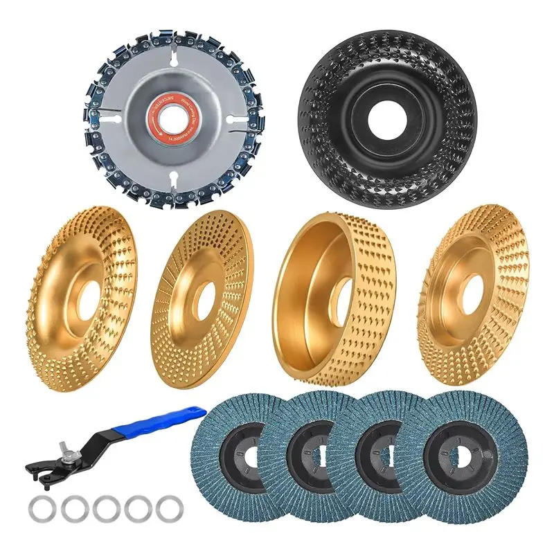 

ABRW-11 PCS Wood Carving Disc Angle Grinder Wood Carving Disc Metal For 4Inch Or 4 1/2Inch Angle Grinder