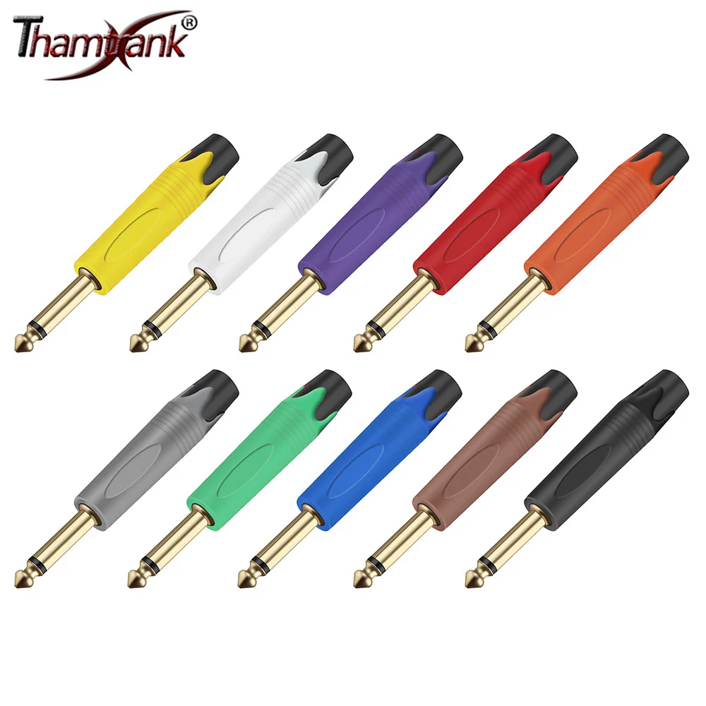 

10 шт. 6,35/6,5 мм 1/4 "моно штекер TS 6,35 мм мужской паяный адаптер разъем DIY аудиокабель для гитары/динамика/шнура микрофона