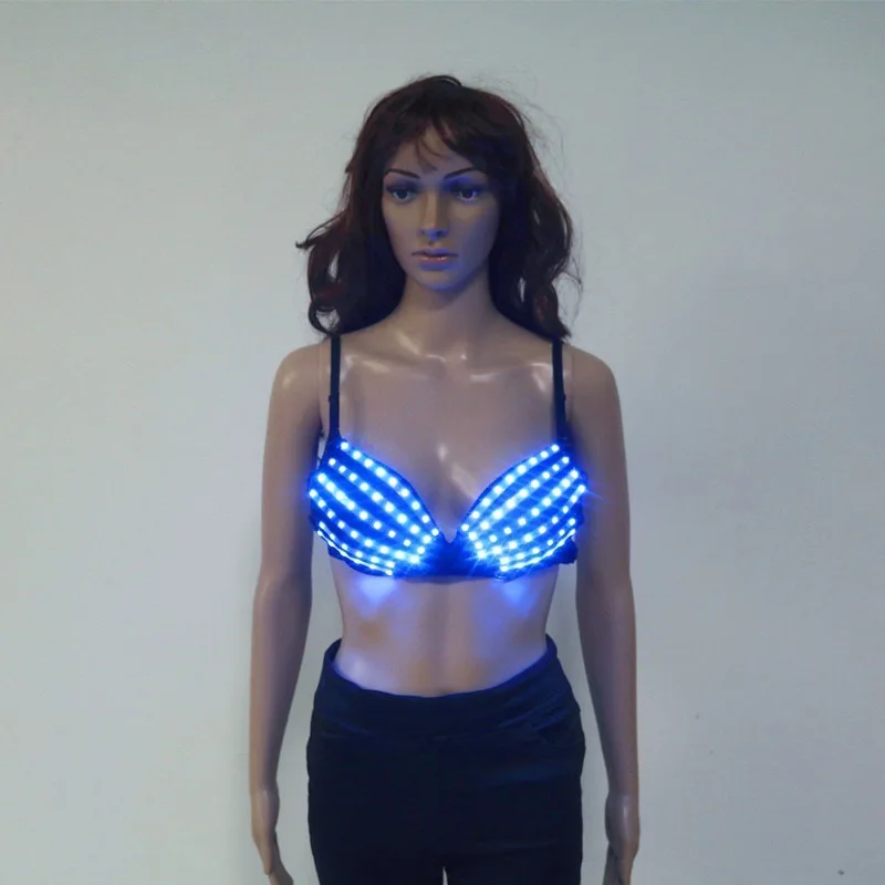 LED Light up Bra for Women RGB Glowing Party Rave Dance Top Hot Nightclub Stage Wear 2026 New Remote Control Clothes