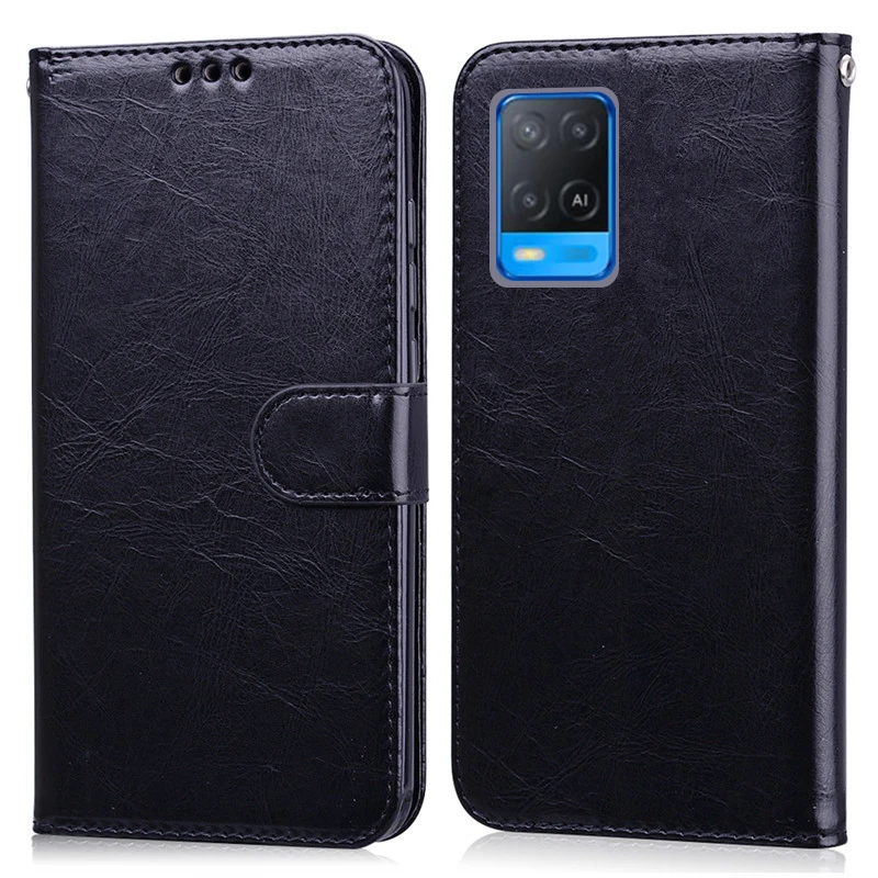 For OPPO A54 Case A 54 2021 Silicone Phone Wallet Case For OPPOA54 CPH2239 CPH2195 A54 5G Shockproof Leather Flip Case Fundas