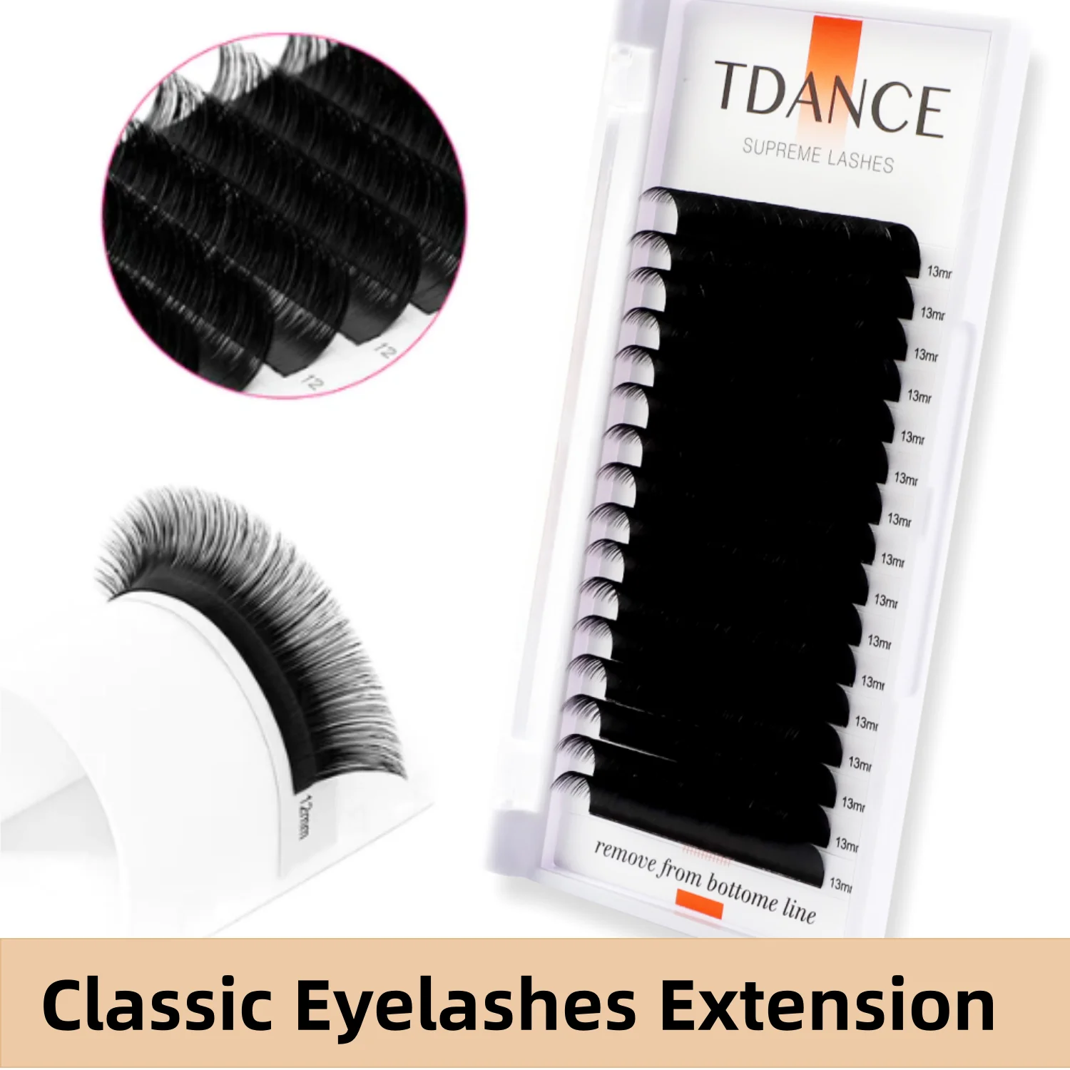 TDANCE Classic Eyelash Extension Korea PBT 16 Row Matte Black Faux Mink Lashes Russian Volume Makeup Eyelashes Individual Lash