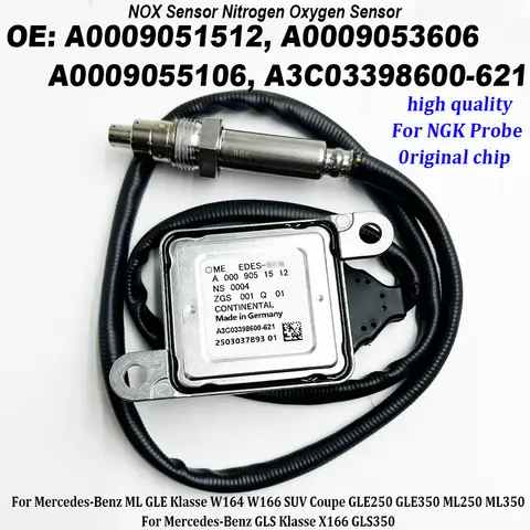 A0009051512 A0009053606 For NGK Probe Nox Sensor For Mercedes-Benz C Klasse W205 Saloon Sedan C180d C200d C220d C250d BlueTEC