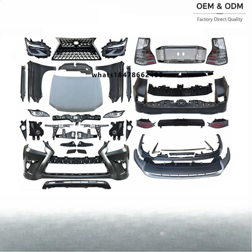 New Auto Parts Body Kit for 2010-2019 BLACK Update to GX460 2021 Model Front and Rear Bumper