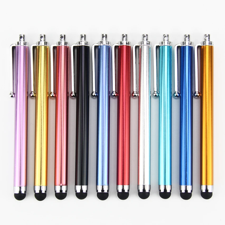

500pcs Metal Capactive Stylus Pen with Clip Touch Screen Pens for iPhone Android Mobile Phone Tablet PC