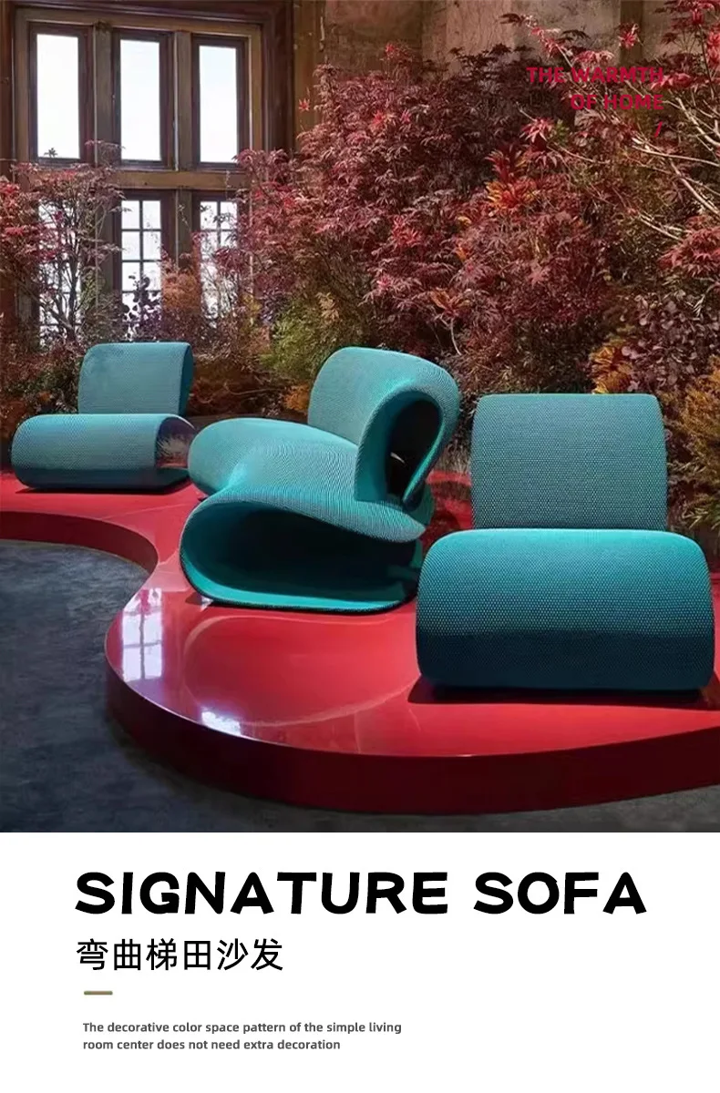 Cotton designer Internet celebrity sofa chair model room Hotel lobby reception S terraced type