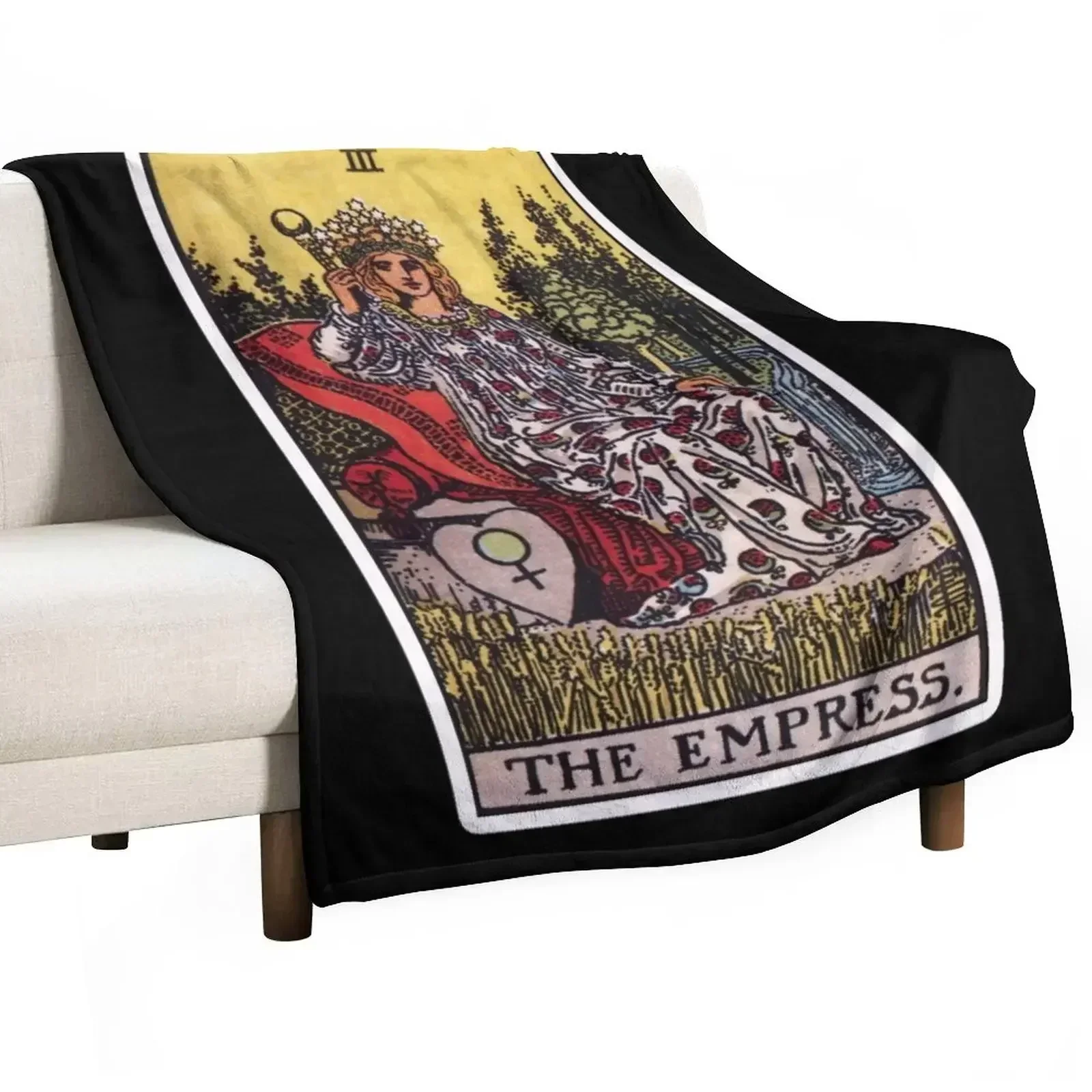 III. The Empress Tarot Card Throw Blanket Plaid Luxury Throw Moving Large Blankets