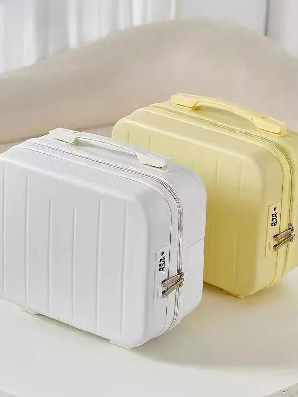 ポータブルハンドヘルドメイクアップケース軽量小型5インチ収納高美的価値お土産荷物ミニボックス男性と女性向け