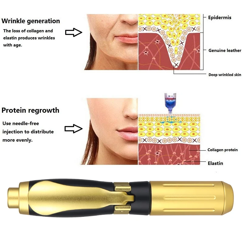 2-in-1 Hyaluron-Pen-Set 0,3ML 0,5ML Zerstäuber Einstellbarer Druckstift Anti-Falten Wasser Hautpflege-Tool Lippenverdickung Heimgebrauch – Detail 8