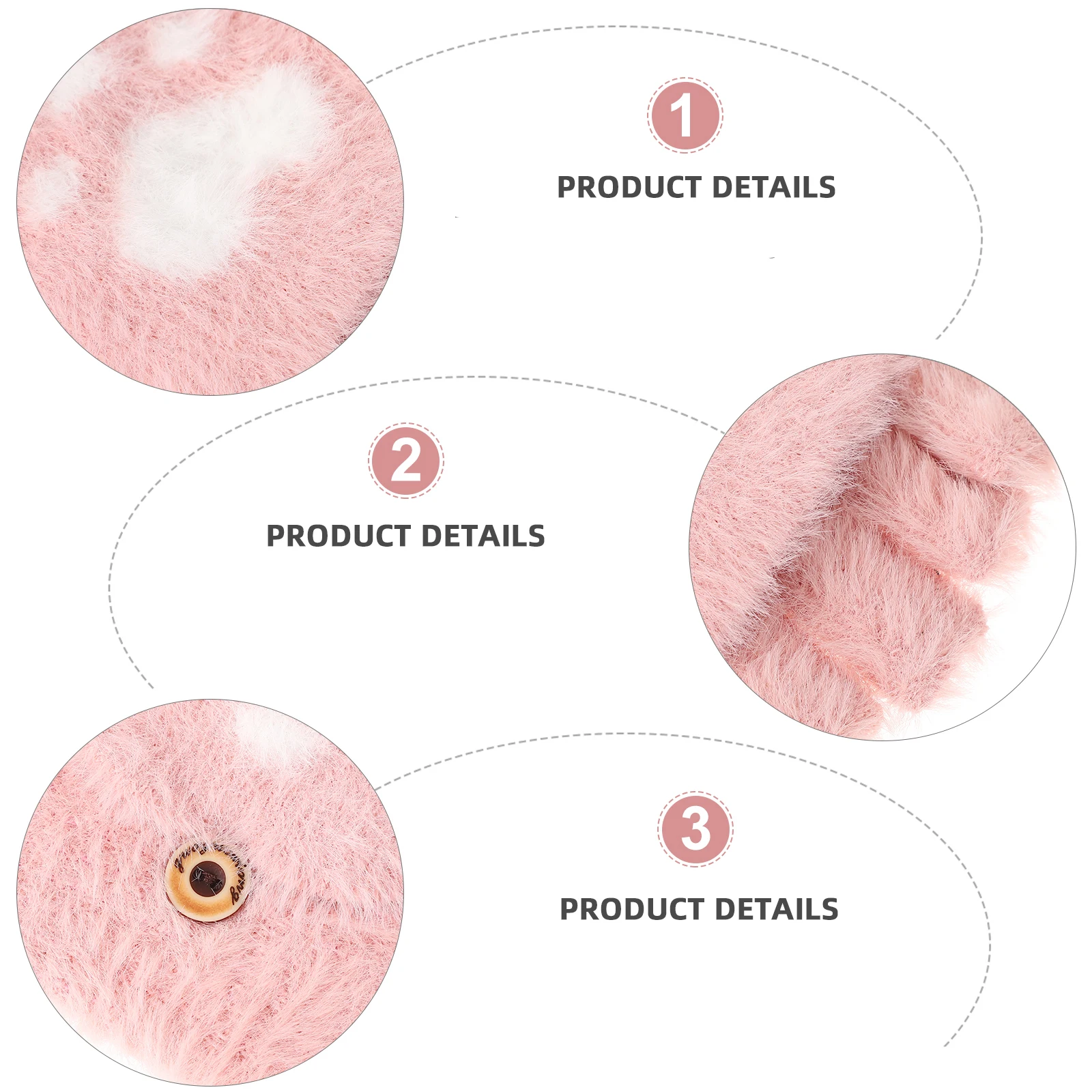 1Pair Women Mitten Thermal Gloves Clamshell Design Fingers Flexibility Cold Weather Protection Soft Comfortable Wear