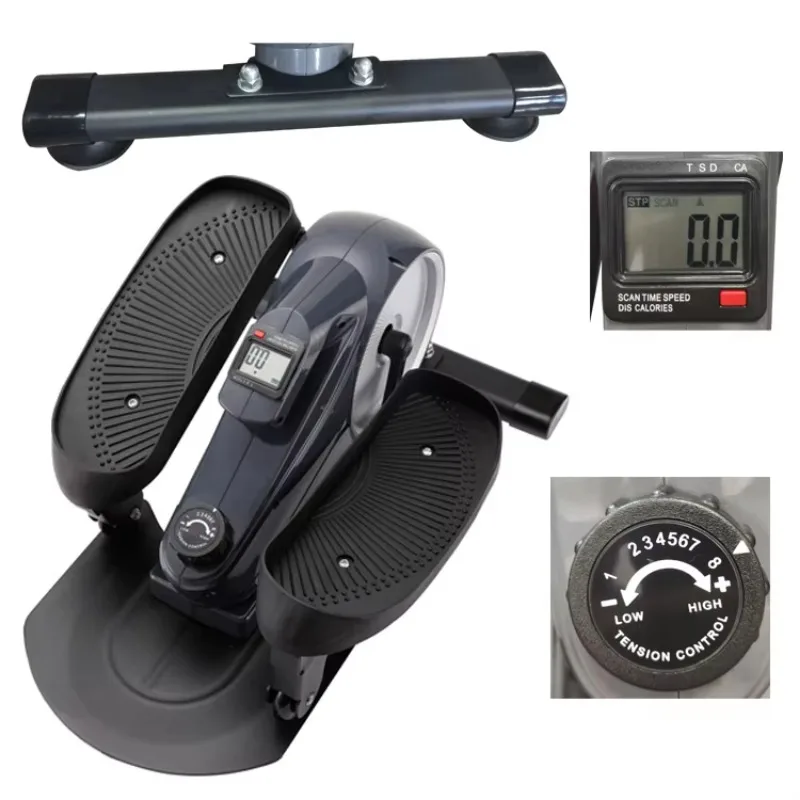 Home & Office Use Under Desk Cycle Adjustable Resistance Leg and Arm Training Mini Elliptical Trainer Exercise Pedal Bike