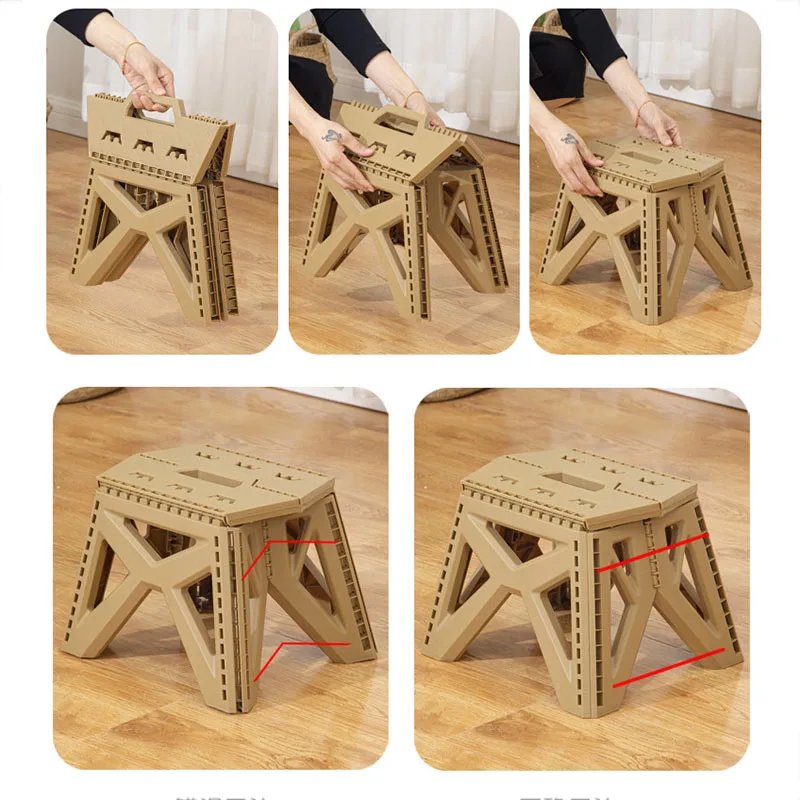 Portable Plastic Low Stool Thickened Folding Stool Outdoor Fishing Camping Chair Household Children's Stools Outdoor Furniture image 5