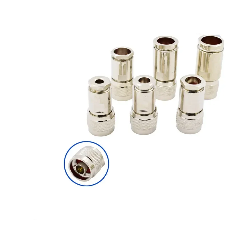 5pcs  N-type male five piece set with antenna feeder welding joint 50-3-5-7-9 10 12 wire L16 fine needle copper