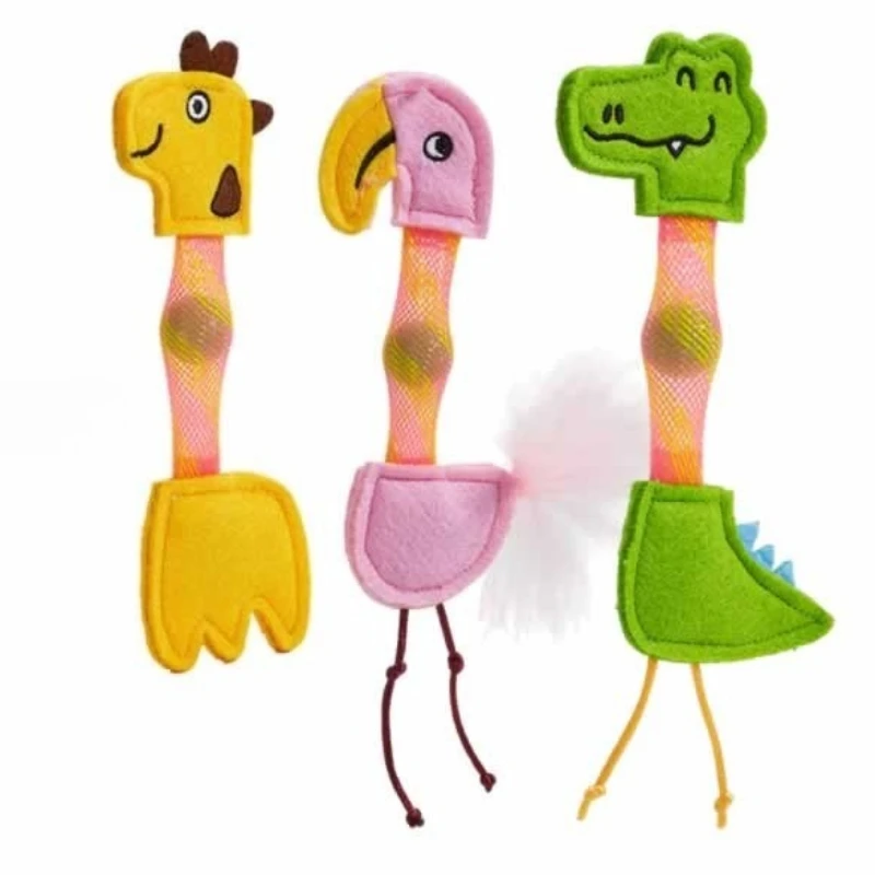 

Catnip Cat Toy Animal Bounce Teether Giraffe Crocodile Flamingo Interactive Chew Toy Fun Play For Cats Trending Pet Toys
