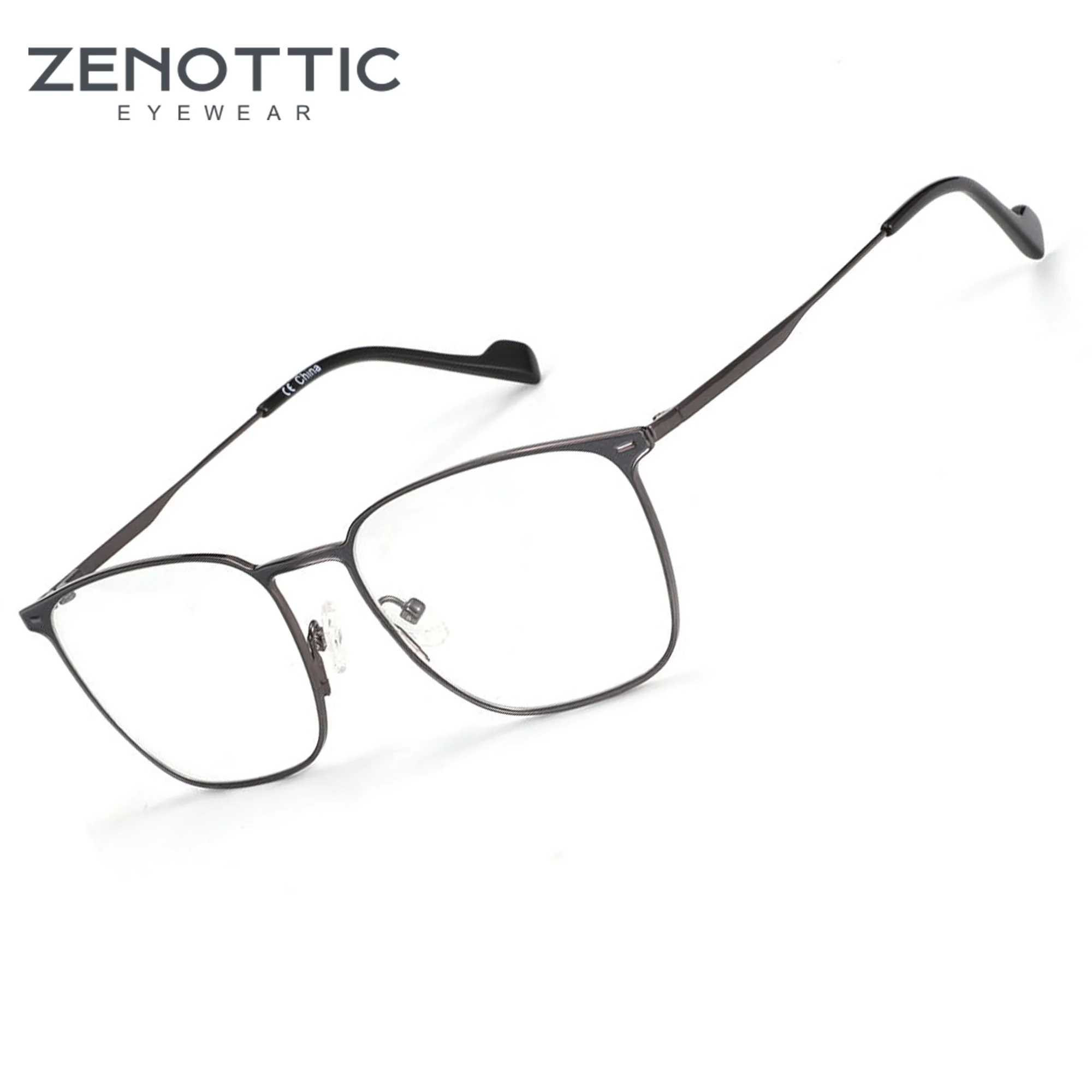 zenottic-ファッションスクエアチタンメガネフレーム現代男性光学眼鏡軽量合金非処方眼鏡