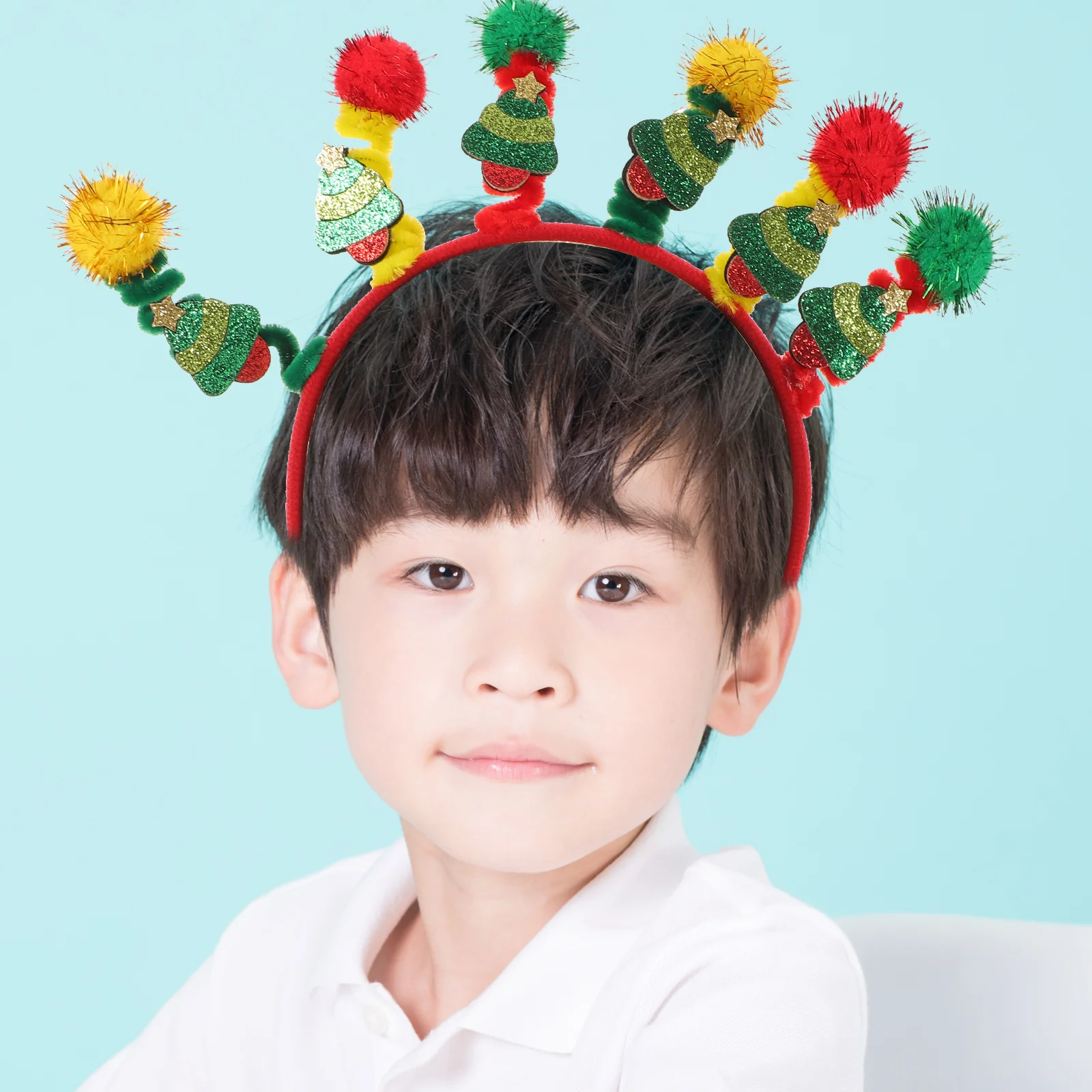 

2 Pcs Christmas Twisted Rod Head Hoop Cute Headband Decorate Festival Bands Yarn Costume