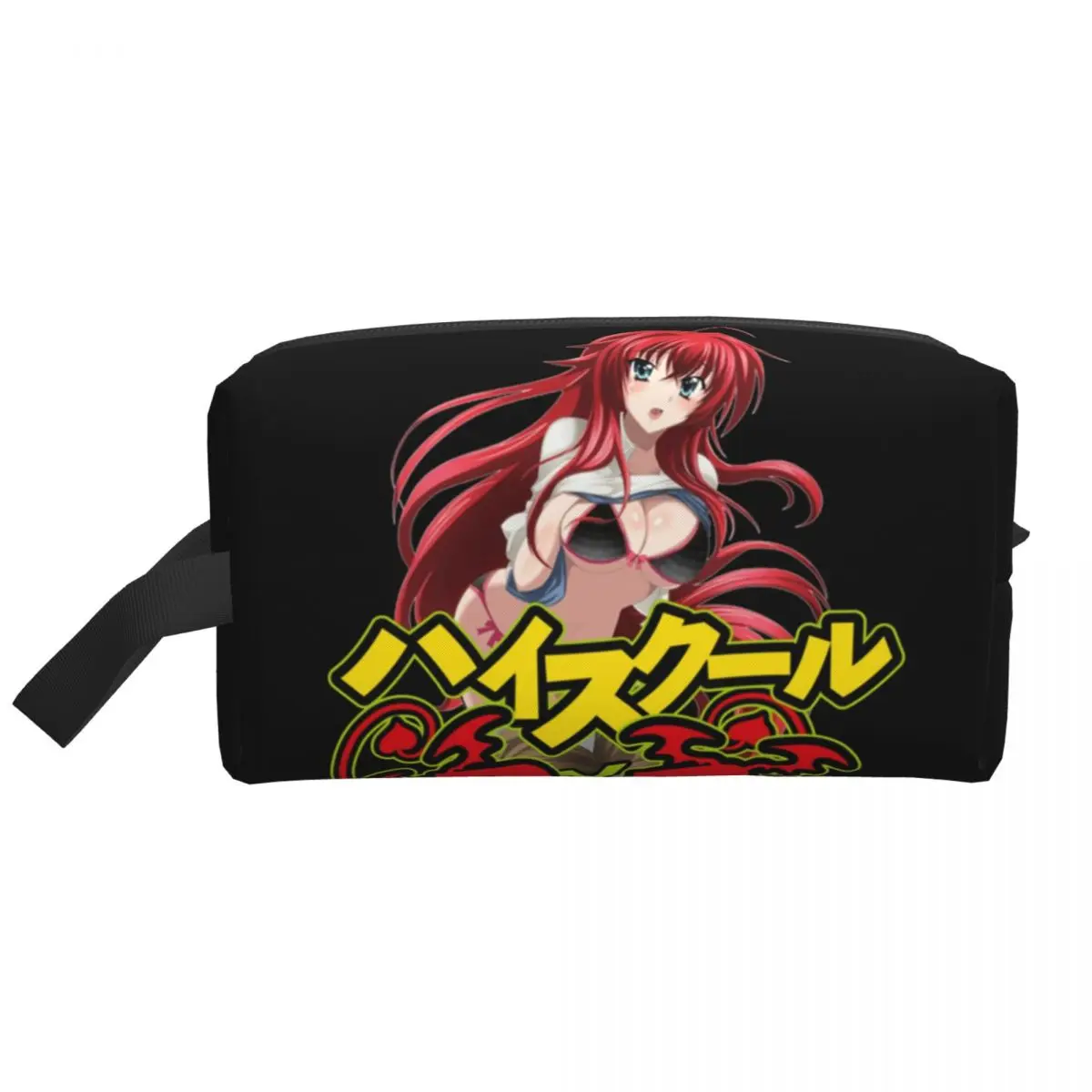 Custom Rias Character Dxd Anime High School Hero Toiletry Bag Women Cosmetic Makeup Organizer Ladies Beauty Storage Dopp Kit Box