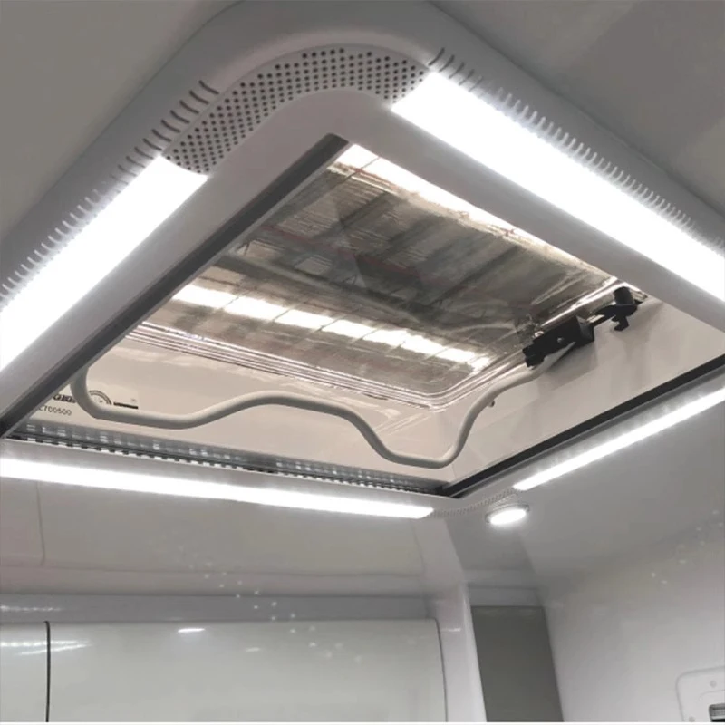 RV sunroof, trailer modification, original ventilation window accessories, standard sunshade, anti-mosquito curtain with LED lig