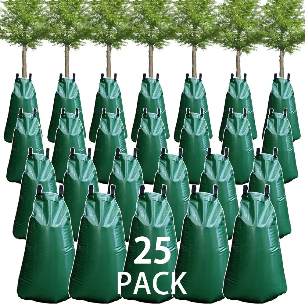 25 Pack Tree Watering Bag, 20 Gallon Slow Release Watering Bag for Trees, Premium PVC Shrub Watering Bag with Heavy Duty Zipper