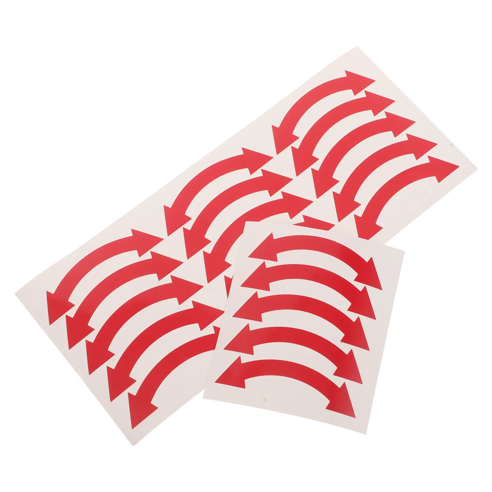 20Pcs Self Adhesive Flow Direction Labels Red Curved Arrow Industrial Pipeline Marking Stickers Workshop Factory Safety