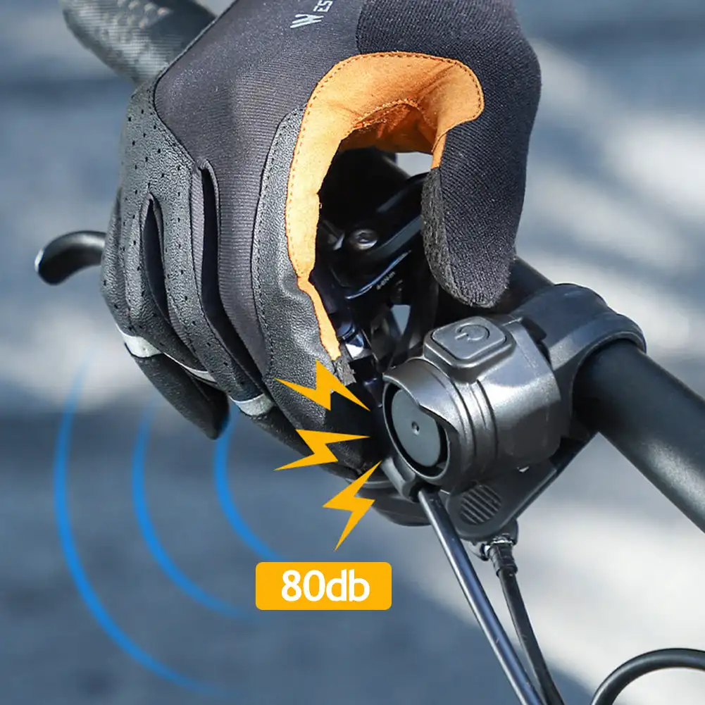 Campanello elettrico USB ricaricabile per bicicletta corno per moto 6 modalità manubrio MTB ciclismo su strada allarme antifurto corno accessori per bici