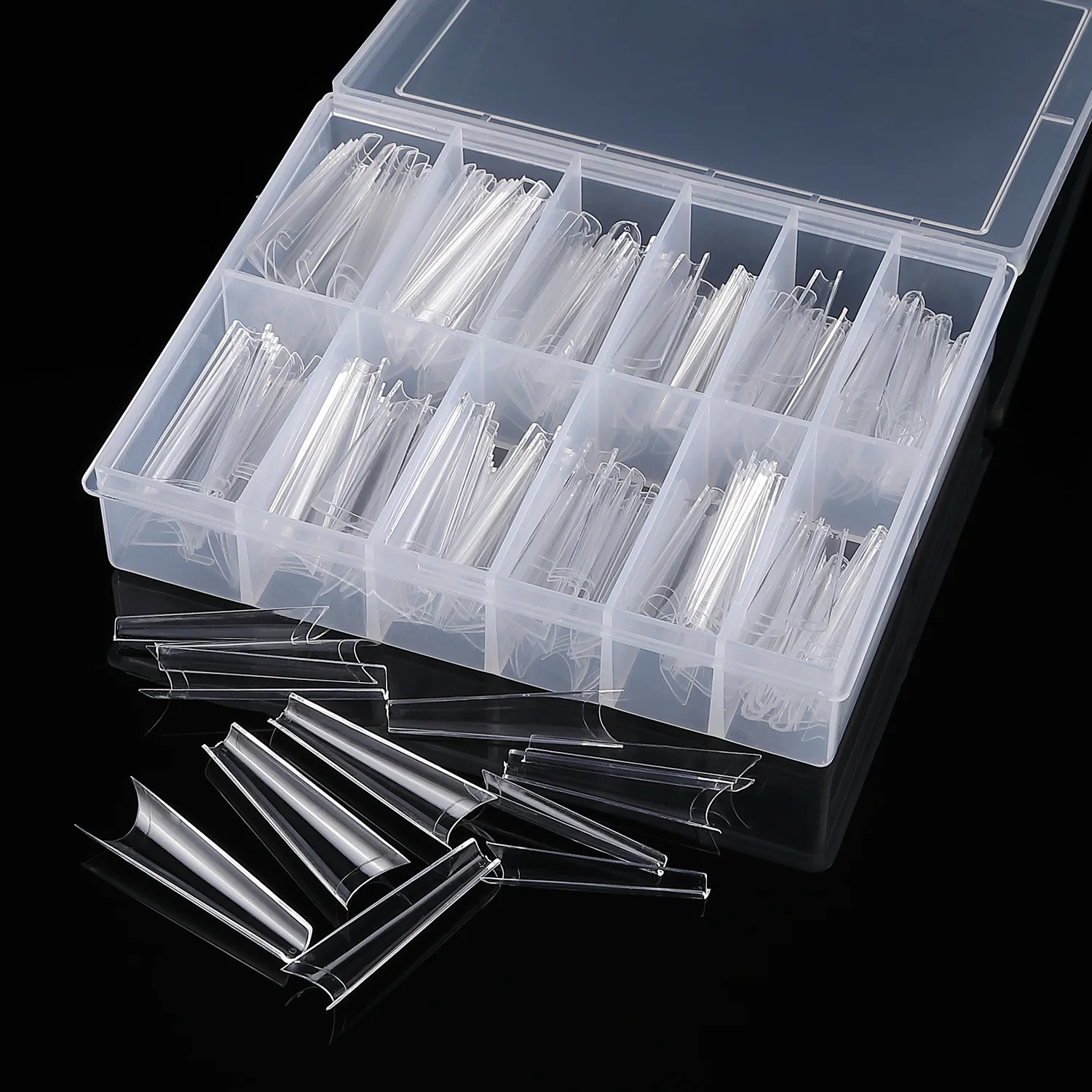 240PCS/Box False Nail Tips Square Straight Extra Long Half Cover Nails Artificial Acrylic False Nail Tips Press On Manicure Tool