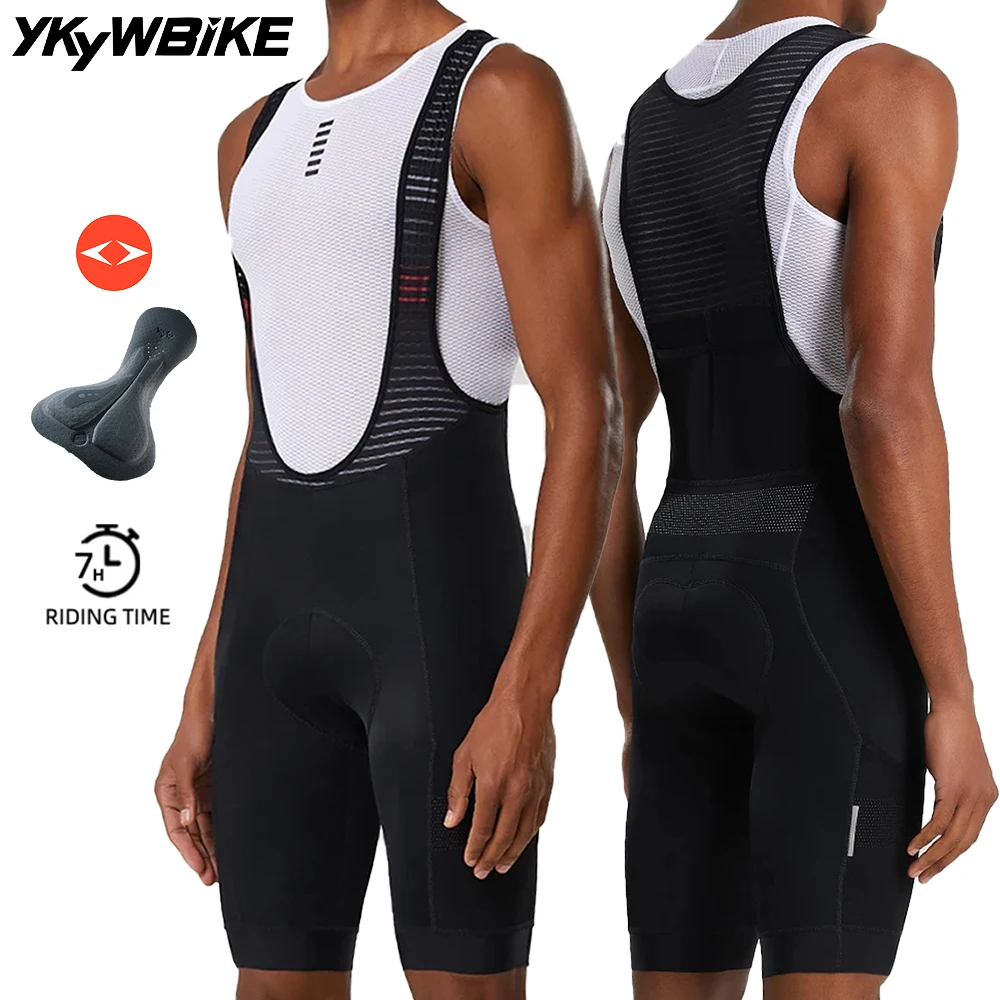 

YKYWBIKE Summer Mens Cycling Bib Shorts MTB Breathab Road Bike Race Tights Fit Pants 7 Hours Pad Ride Bike 4 Pockets