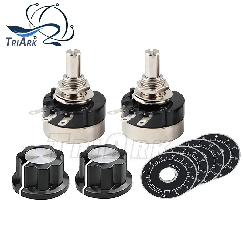 RV24YN20S 1Set(3PCS) Carbon Film Potentiometer 1K 2K 5K 10K 20K 50K 100K 1M Ohm Single Rotary Taper With A03 Knob With Dial