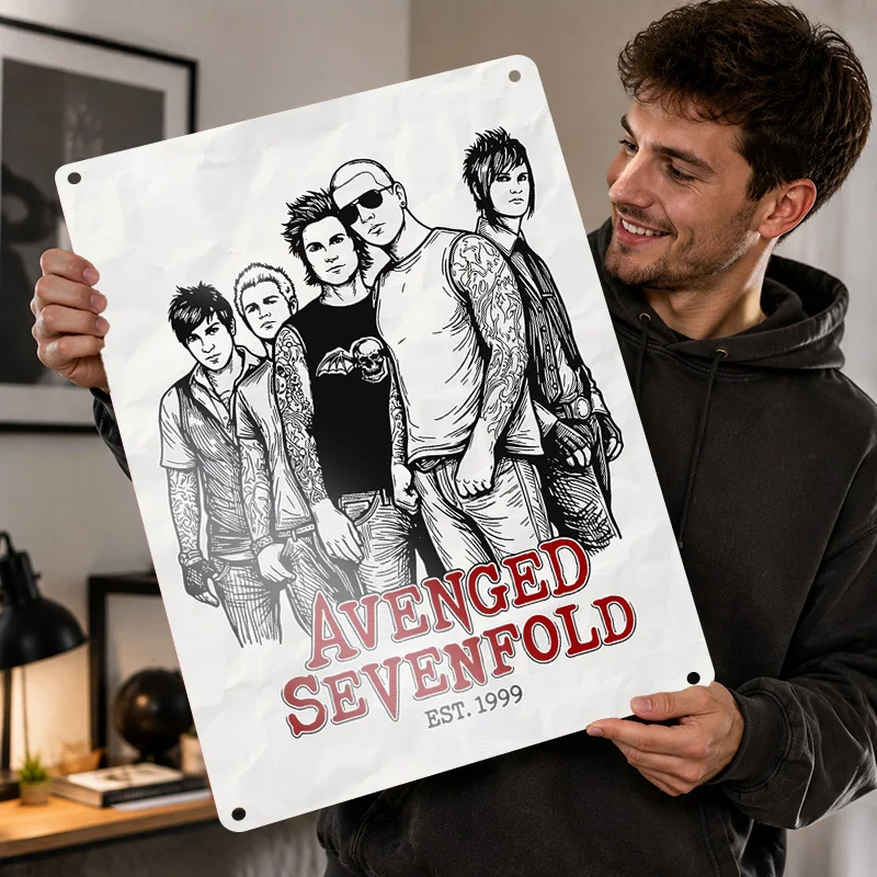 Avenged Sevenfold Aluminum Posters Personalized Metal Tin Sign Expressive Vocal Star Graphic Wall Art For Music Rooms And Fans