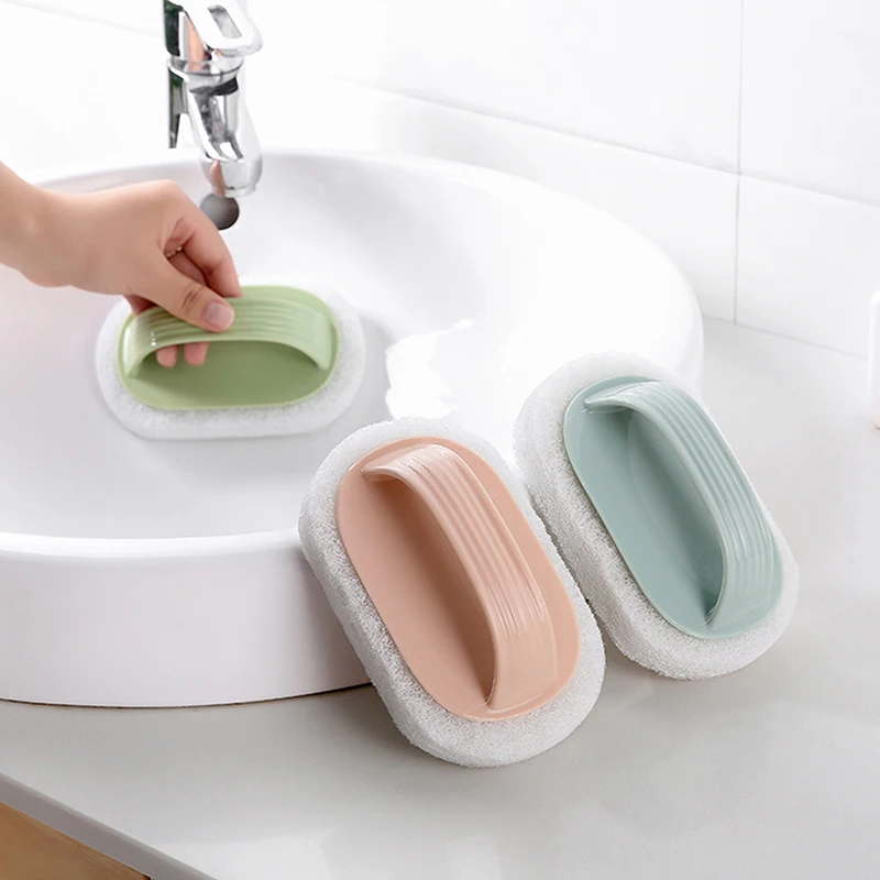 Kitchen Cleaning Brush Bathroom Toilet Glass Wall Bathtub Cleaner Sponges Scouring Brushes Ceramic Window Slot Cleaning Tools