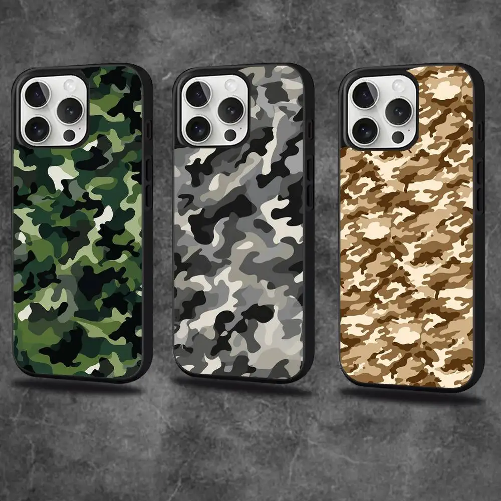 

Fashion Camouflage Phone Case For iPhone 17,16,15,14,13,12,11,Pro,Max,Plus,Mini,SE4,E Magnetic Magsafe Wireless Charging