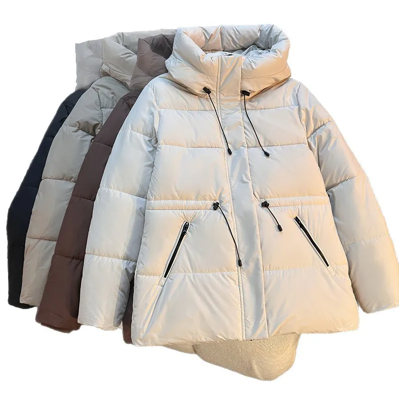 

2025 Women Parkas Winter Casual Loose Women Jacket Down Cotton Coats Solid Oversize Female Winter Puffer Jacket Outerwear