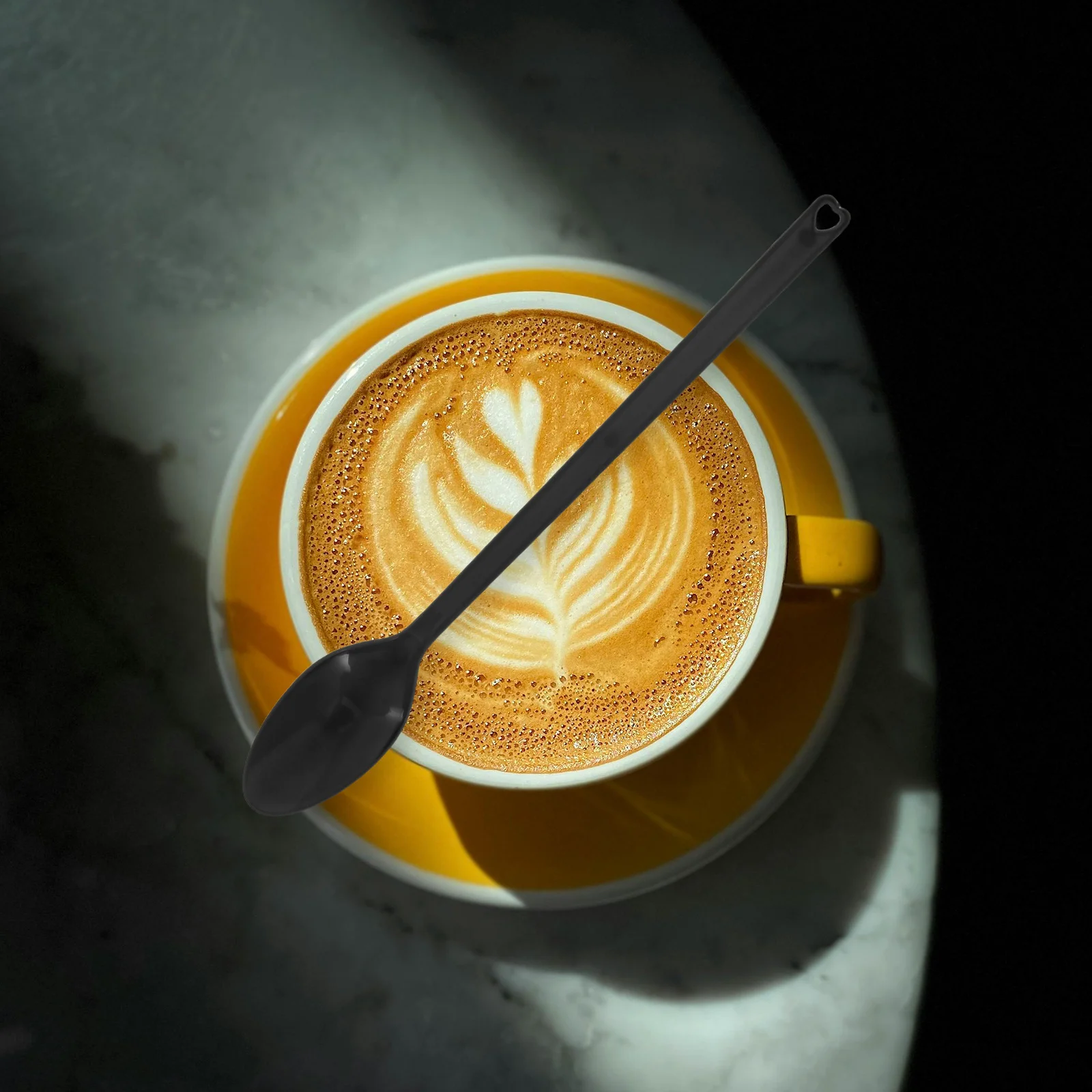 

100Pcs Coffee Stirring Spoons Long Handle Plastic Stir Sticks for Iced Tea Latte Cocktail Mixing Home Commercial Use Black