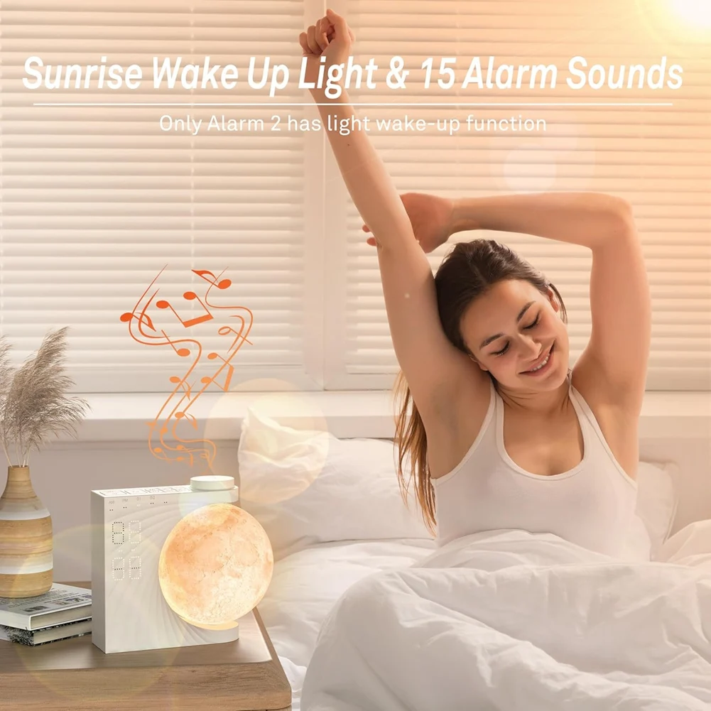 

Sunrise Alarm Clock for Bedrooms,Moon Night Light Clock Wake Up Light