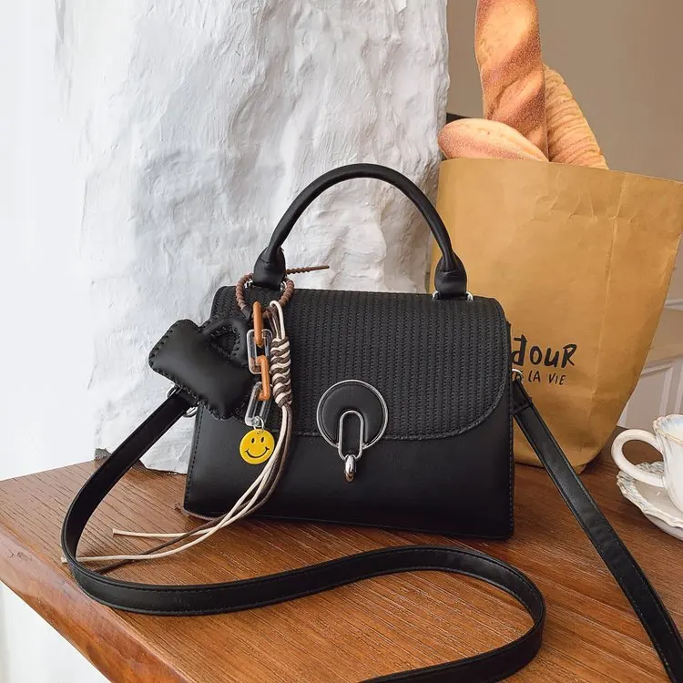 

New Women's Vintage Lock Small Square Bag, Trendy Versatile Top Handle Shoulder Crossbody Bag