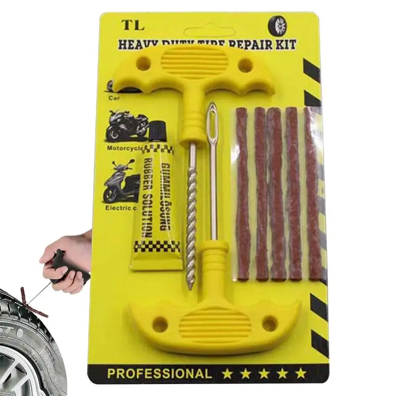 

Car Tire Repair Kit Electric Vehicle Emergency Tire Glue Strip Puncture Plug Tools Tubeless Tire Repair Kit Tire Patch Tools