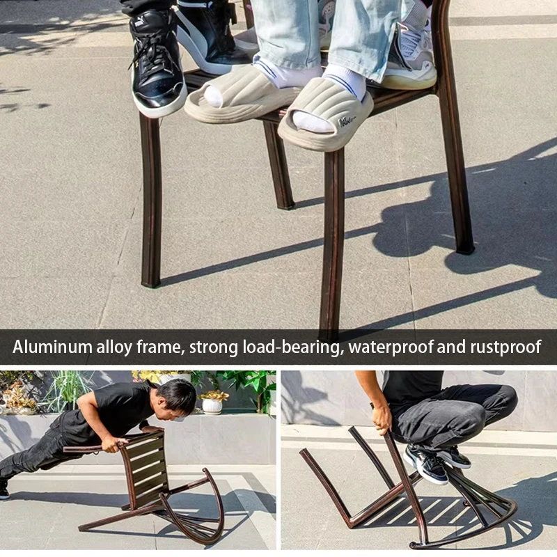 Cast Aluminum Outdoor Chair All Weather Bistro Chair Waterproof and Sun Resistant Patio Dinning Chairs Garden Furniture