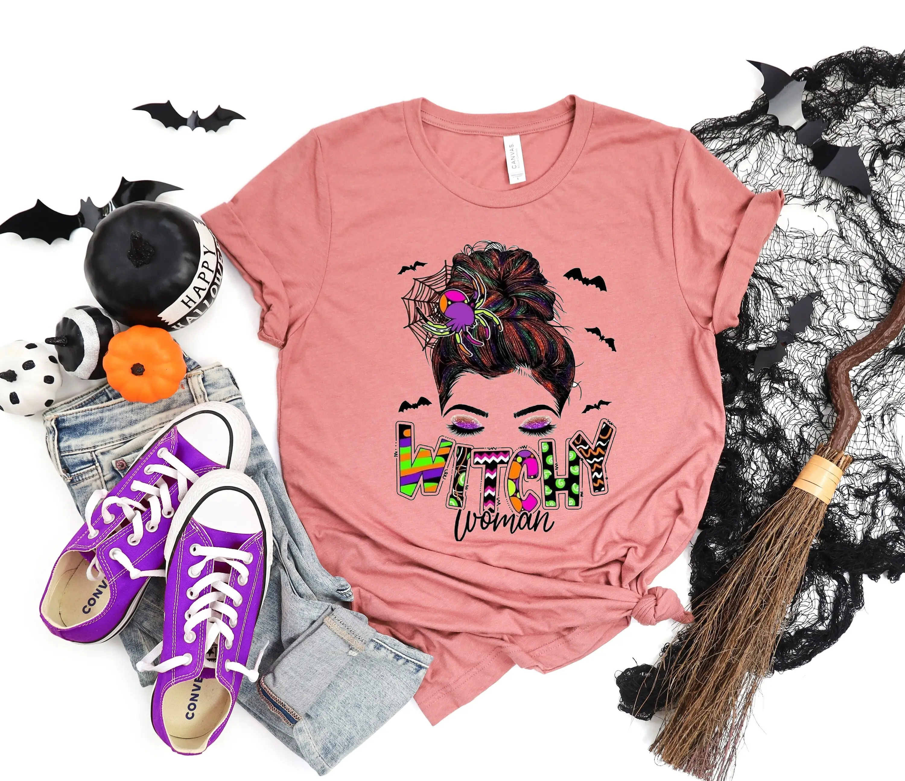 Witchy Woman T Shirt Witch Funny Halloween Party Witchcraft