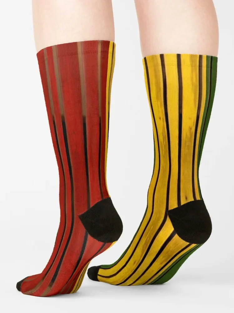 Rasta Panels Meias para homens e senhoras, Happy Socks, Retro Hockey Shoes