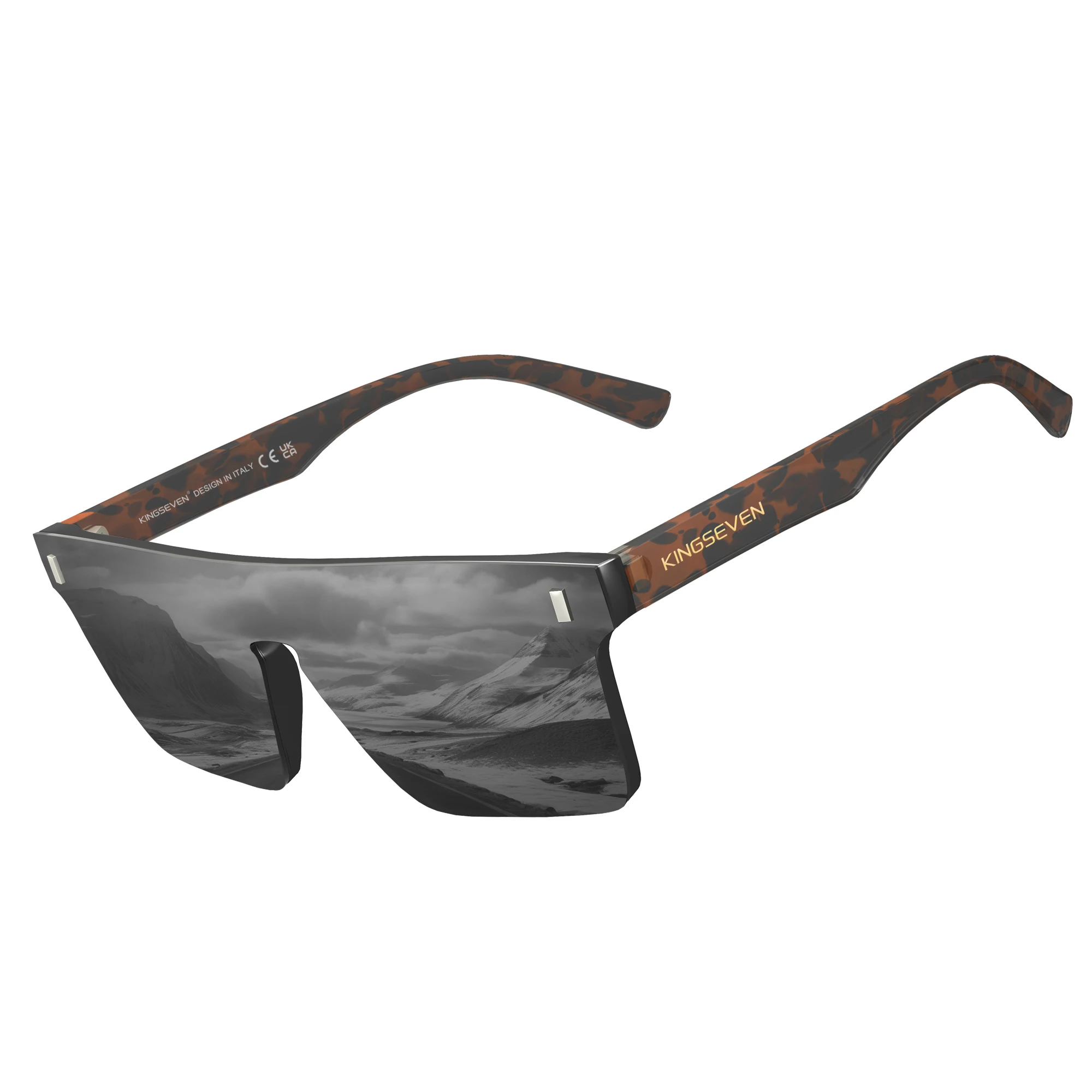 KINGSEVEN Neue Mode-Design frauen Gläser Randlose Sonnenbrille Großen Rahmen Polarisierte Männer Retro Sonnenbrille – Detail 2