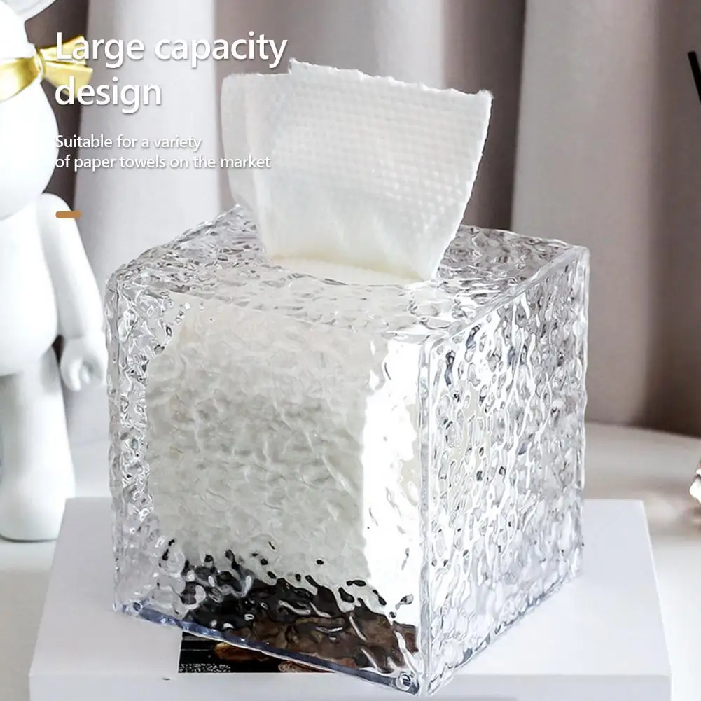 

Bathroom Tissue Box Modern Waterproof Desktop Tissue Napkin Paper Towel Dispenser Visible Holder for Home Supplies Paper Towel