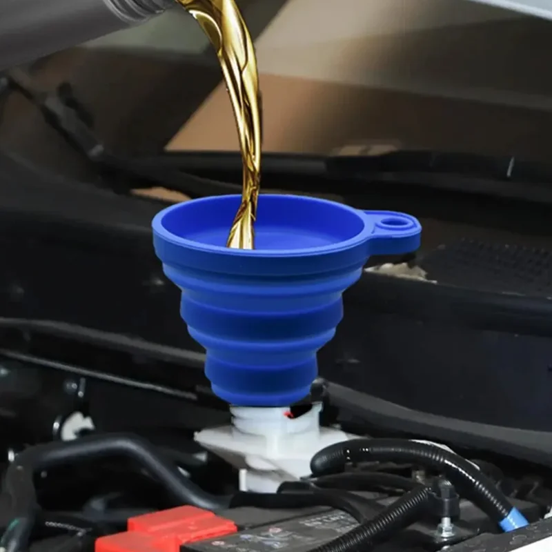 

Воронка двигателя автомобильная универсальная силиконовая, Портативная Складная воронка для мойки жидкости, масла, бензина