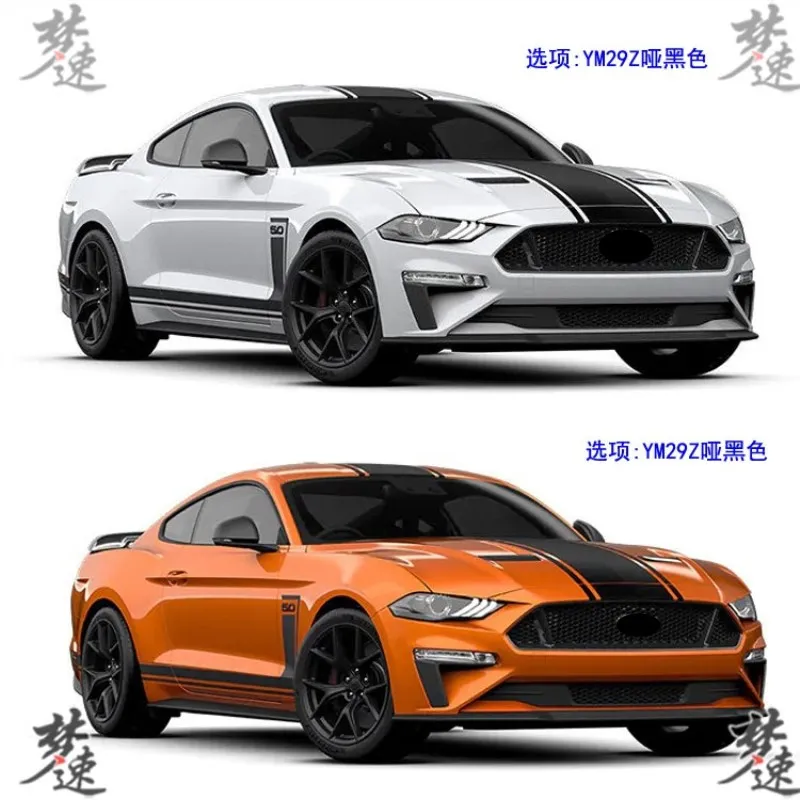 Car Sticker FOR Ford Mustang Personalized Racing Decal Front Hood Parallel Line Customized Vinyl Film Accessory