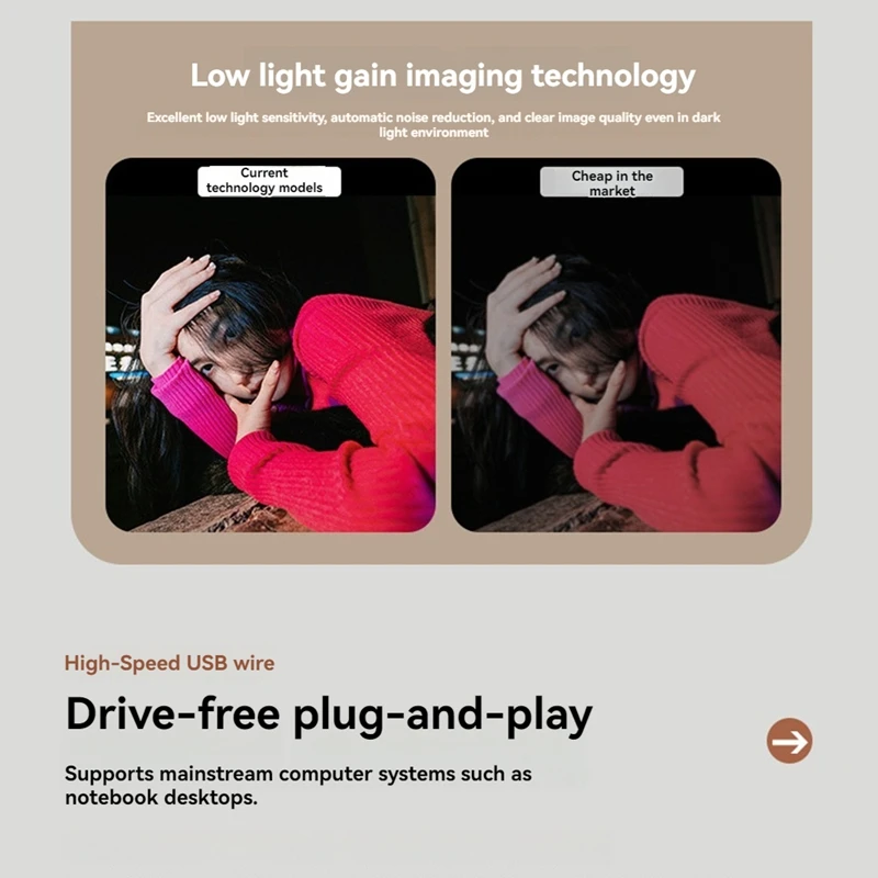 2K HD Webcam USB Plug  Network Live Broadcast High Definition Video Conference USB Camera 120 Degree Wide Viewing Angle Webcam