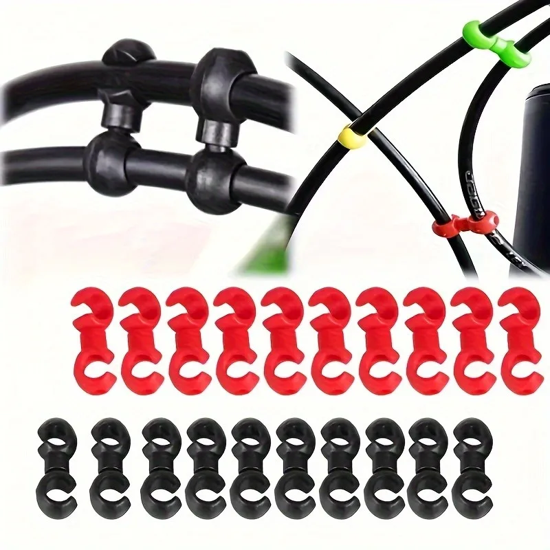10PCS Mountain Road Bike Handcuff Hub Buckle Storage Variable Speed Line Brake YouTube S Buckle 10 in A Pack Bicycle Accessories