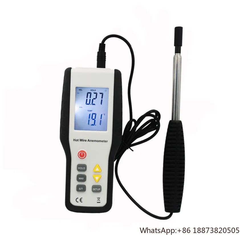 Wind Meter Vane Anemometer Sensor Hot Wire Wind Speed Anemometer 198*85*45mm 0.01m/s HT-9829 HTI/OEM CN;GUA +/-(3%+0.20m/s) 0.1