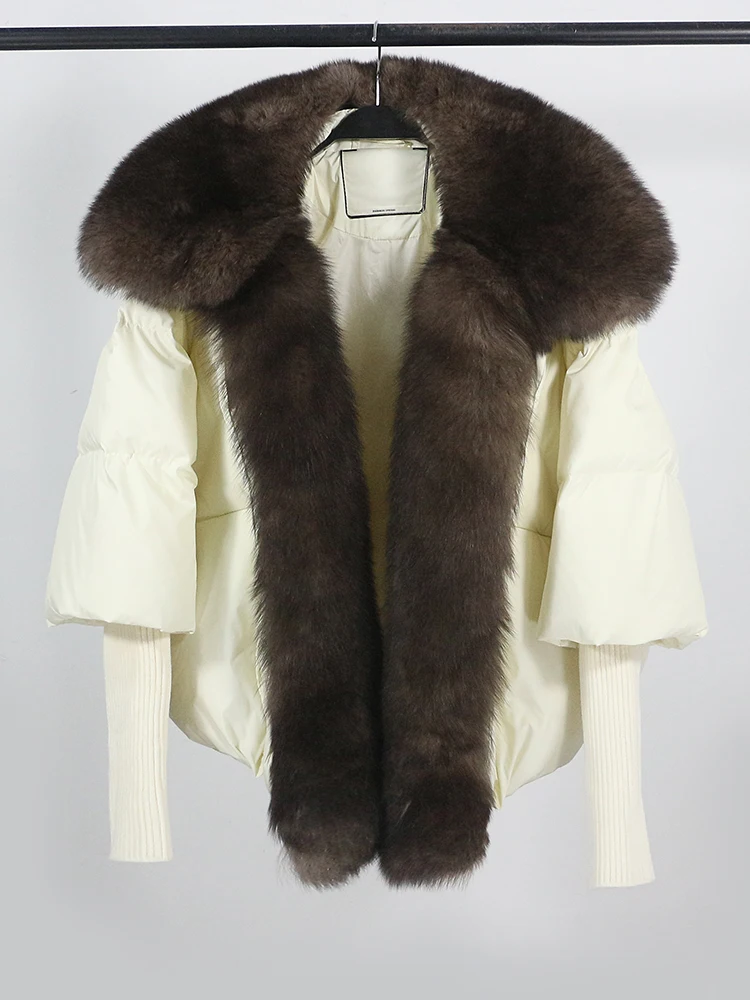 Lose Natürliche Echt Fox Pelz Kragen Mantel Dicke Neue Europäische Mode Weiße Ente Unten Jacke Winter Frauen Warme Luxus Oberbekleidung – Detail 15